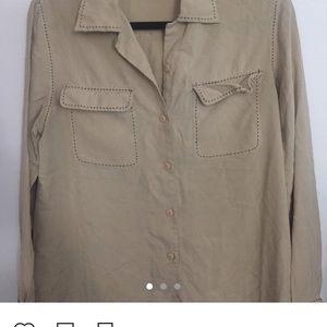 NWOT 100% silk button down